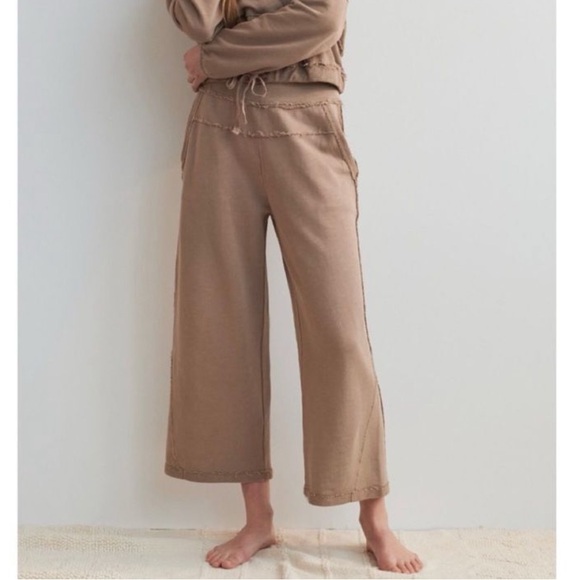 Anthropologie Pants - Anthropologie Saturday Sunday Sharon Wide Leg Pull On Lounge Pants in Tan
